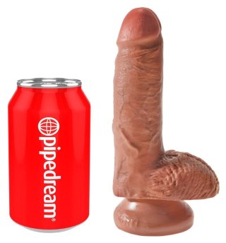 King Cock 7" Cock w Balls Tan King Cock