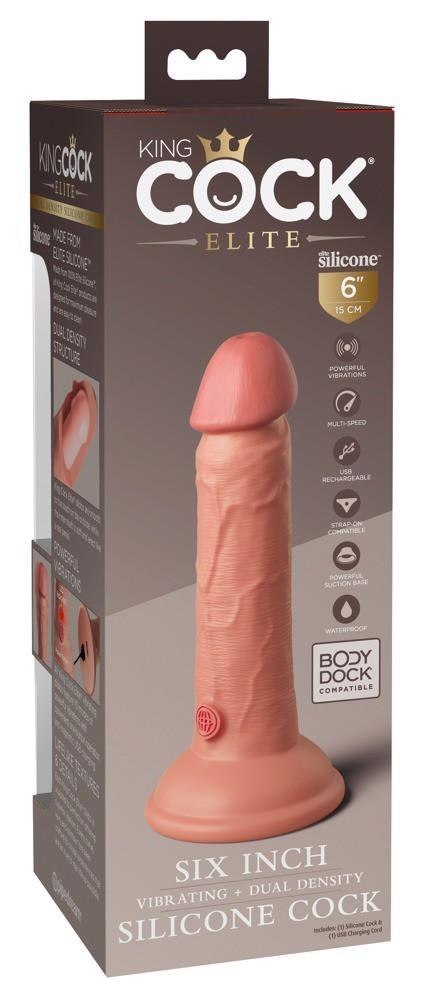 KCE 6 DD Vibrating Cock Light King Cock Elite