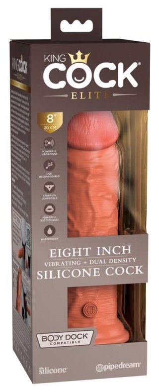 KCE 8 DD Vibrating Cock Tan King Cock Elite