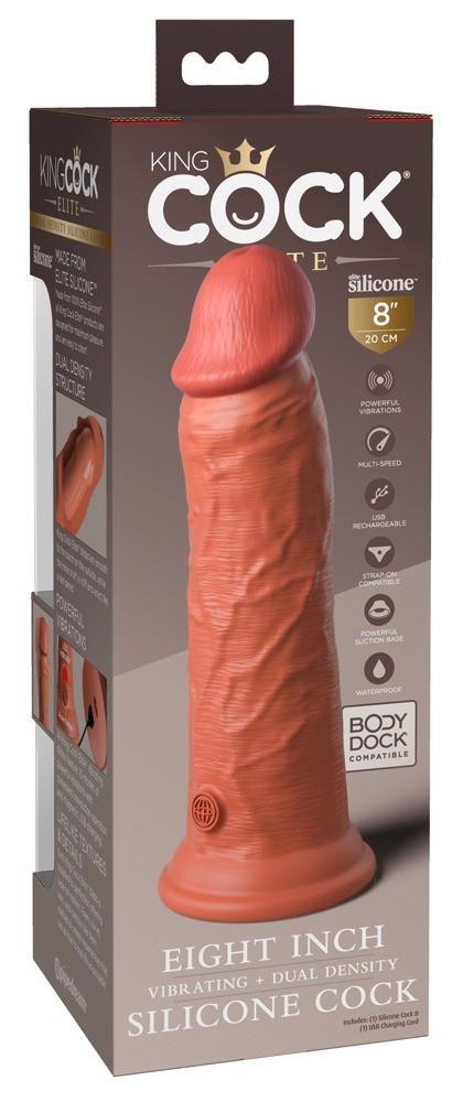 KCE 8 DD Vibrating Cock Tan King Cock Elite