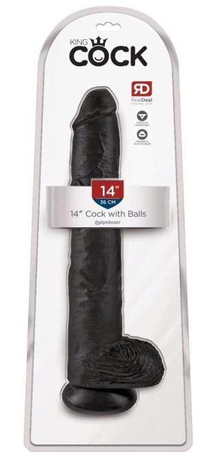 King Cock 14" Cock w Balls Dar King Cock