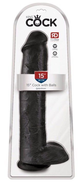 King Cock 15" Cock w Balls Dar King Cock