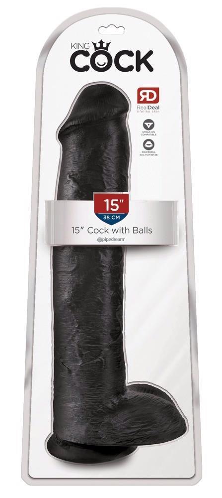 King Cock 15" Cock w Balls Dar King Cock King Cock 15" Cock w Balls Dar King Cock