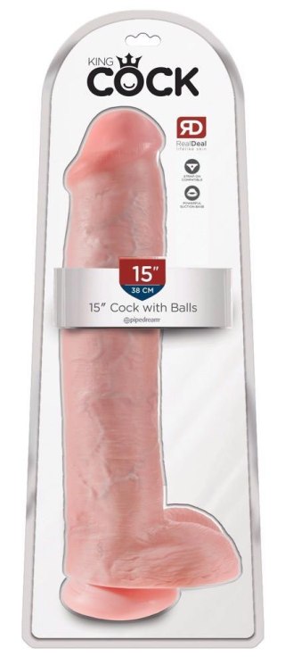King Cock 15" Cock w Balls King Cock