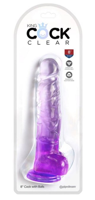 KingCockClear 8 w balls Purple King Cock Clear