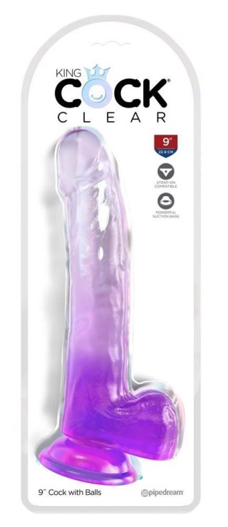 KingCockClear 9 w balls Purple King Cock Clear