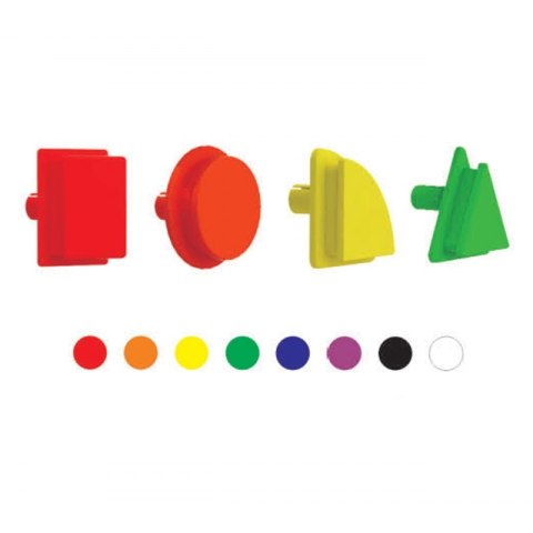 MASTERKIDZ Geometryczne Elementy 8 Kolorów 256 szt Akcesoria do tablic STEM Masterkidz