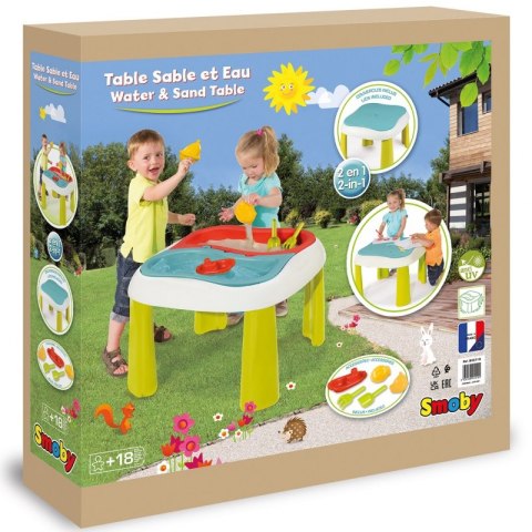 SMOBY Stół Wodny Stolik do Zabawy Wodą i Piaskiem 2w1 Piaskownica Smoby SMOBY Stół Wodny Stolik do Zabawy Wodą i Piaskiem 2w1 Piaskownica Smoby