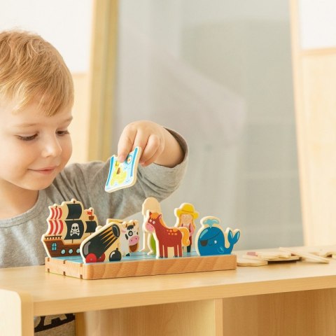 VIGA Drewniana Układanka Edukacyjna Nauka Odległosci 2w1 Viga Toys VIGA Drewniana Układanka Edukacyjna Nauka Odległosci 2w1 Viga Toys