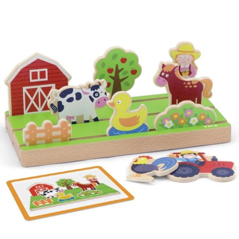 VIGA Drewniana Układanka Edukacyjna Nauka Odległosci 2w1 Viga Toys VIGA Drewniana Układanka Edukacyjna Nauka Odległosci 2w1 Viga Toys