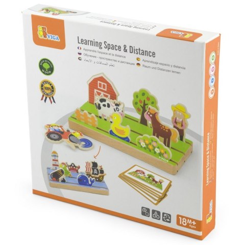 VIGA Drewniana Układanka Edukacyjna Nauka Odległosci 2w1 Viga Toys VIGA Drewniana Układanka Edukacyjna Nauka Odległosci 2w1 Viga Toys