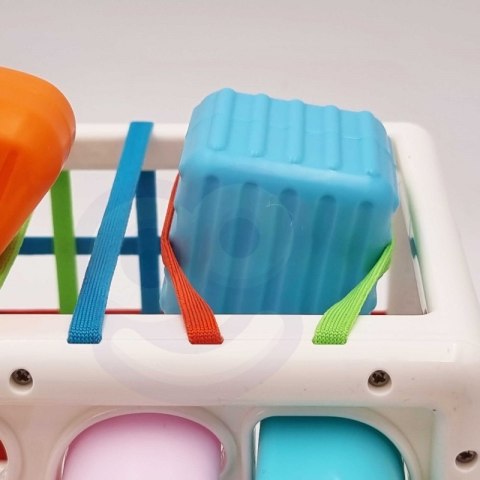WOOPIE BABY Elastyczna Kostka Sensoryczna Sorter dla Dzieci Kolorowe Kształty Alfabet 15 el. Woopie