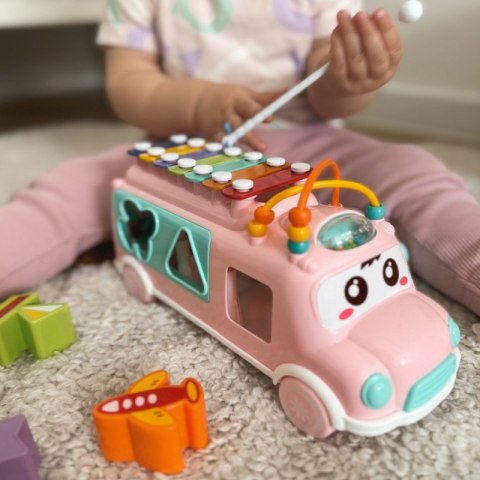 WOOPIE BABY Samochodzik Muzyczny Sorter z Cymbałkami Różowy Woopie