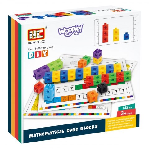 WOOPIE Gra Układanka Matematyczna Klocki Konstrukcyjne + Wzory 148 el. Woopie