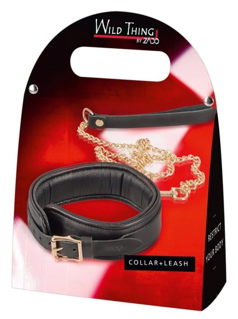 Leather Collar and Leash gold Wild Thing by Zado