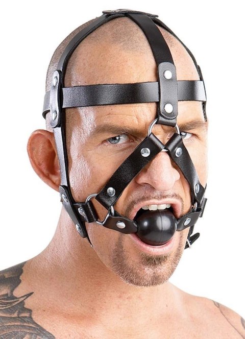 Leather Head Harness & Gag ZADO Leather Head Harness & Gag ZADO