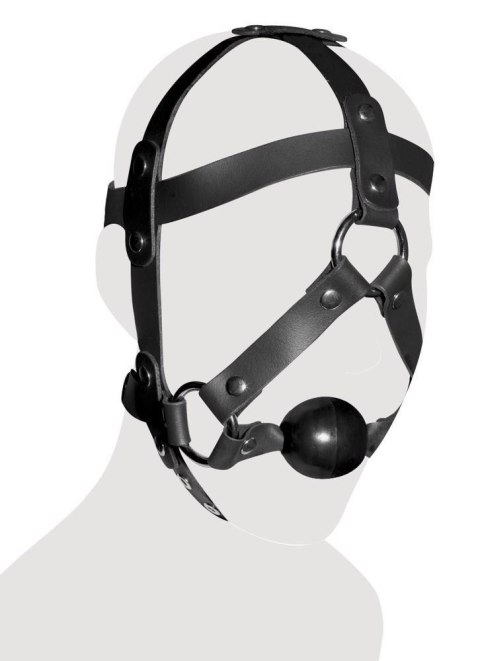 Leather Head Harness & Gag ZADO Leather Head Harness & Gag ZADO