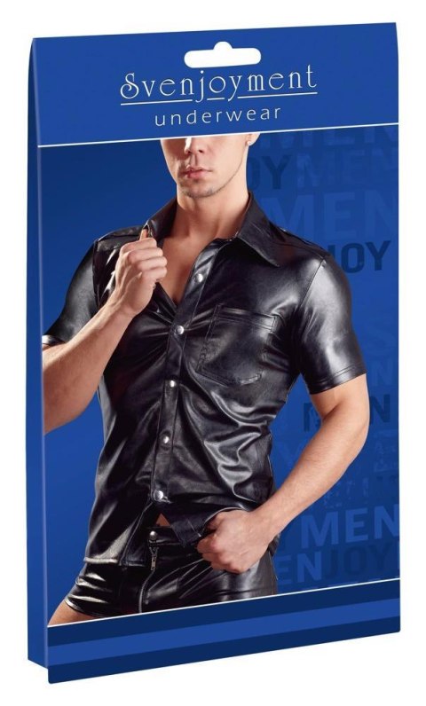 Imitat. Leather Men's Shirt S Svenjoyment