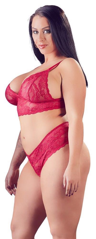 Bra and Red Briefs 3XL Cottelli CURVES Bra and Red Briefs 3XL Cottelli CURVES