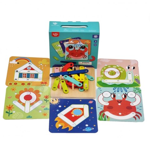 TOOKY TOY Drewniana Układanka Klocki Kołki Wzory Zwierząt do Odtworzenia Certyfikat FSC Tooky Toy TOOKY TOY Drewniana Układanka Klocki Kołki Wzory Zwierząt do Odtworzenia Certyfikat FSC Tooky Toy