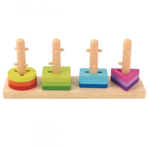 TOOKY TOY Sorter Kształtów z Kolorowymi Blokami Montessori Tooky Toy TOOKY TOY Sorter Kształtów z Kolorowymi Blokami Montessori Tooky Toy