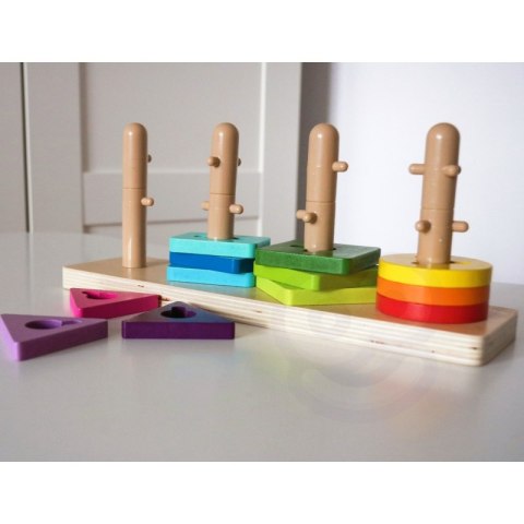 TOOKY TOY Sorter Kształtów z Kolorowymi Blokami Montessori Tooky Toy TOOKY TOY Sorter Kształtów z Kolorowymi Blokami Montessori Tooky Toy