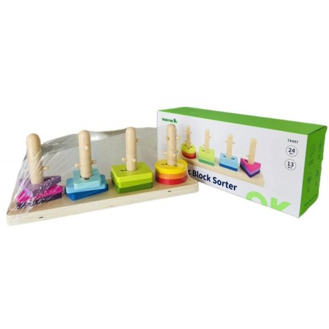 TOOKY TOY Sorter Kształtów z Kolorowymi Blokami Montessori Tooky Toy TOOKY TOY Sorter Kształtów z Kolorowymi Blokami Montessori Tooky Toy