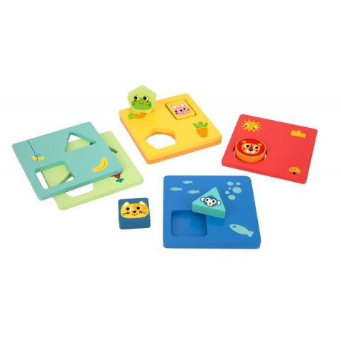 TOOKY TOY Układanka Montessori Kształty i Kolory Zwierzątka 6 Planszy FSC Tooky Toy TOOKY TOY Układanka Montessori Kształty i Kolory Zwierzątka 6 Planszy FSC Tooky Toy
