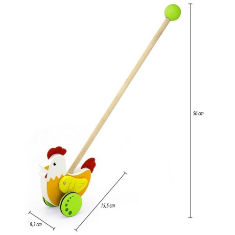 VIGA Drewniany Pchacz Edukacyjny Kurka Viga Toys VIGA Drewniany Pchacz Edukacyjny Kurka Viga Toys