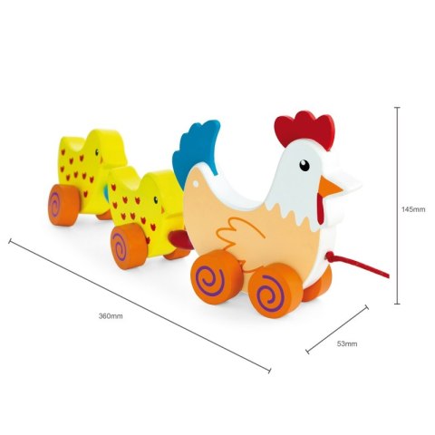 VIGA Zestaw do ciągnięcia Kurka z kurczakami 36 cm Viga Toys VIGA Zestaw do ciągnięcia Kurka z kurczakami 36 cm Viga Toys