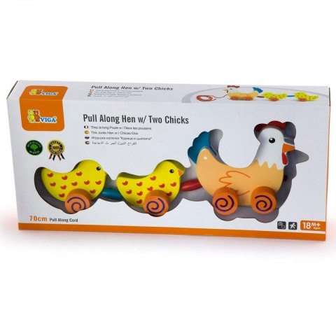 VIGA Zestaw do ciągnięcia Kurka z kurczakami 36 cm Viga Toys VIGA Zestaw do ciągnięcia Kurka z kurczakami 36 cm Viga Toys
