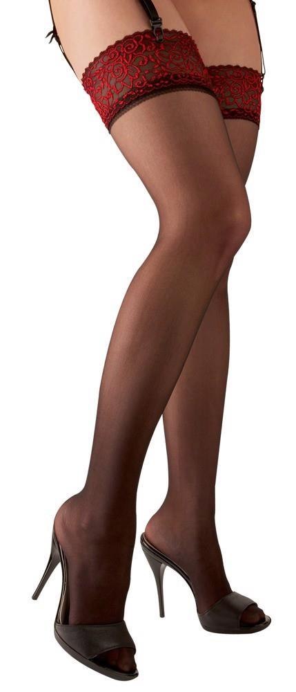 Stockings black/red 2 Cottelli LEGWEAR Stockings black/red 2 Cottelli LEGWEAR
