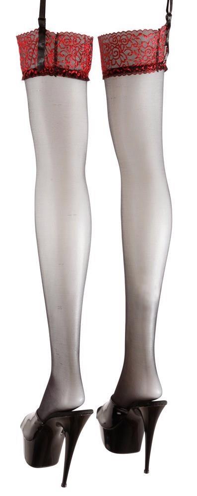 Stockings black/red 2 Cottelli LEGWEAR Stockings black/red 2 Cottelli LEGWEAR