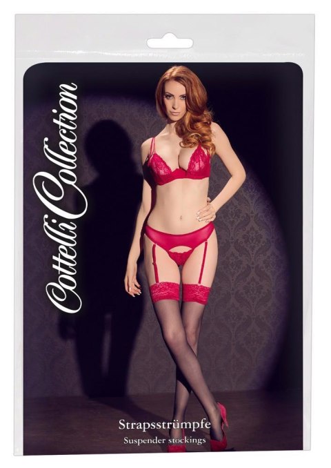 Stockings black/red 3 Cottelli LEGWEAR Stockings black/red 3 Cottelli LEGWEAR