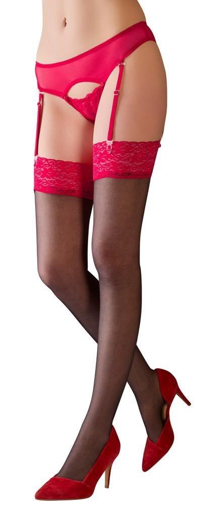 Stockings black/red 3 Cottelli LEGWEAR Stockings black/red 3 Cottelli LEGWEAR
