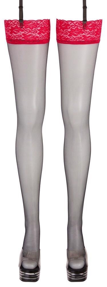 Stockings black/red 3 Cottelli LEGWEAR Stockings black/red 3 Cottelli LEGWEAR