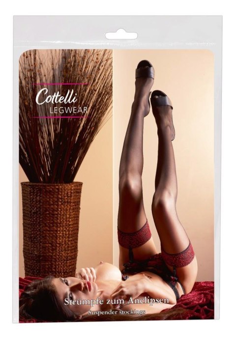 Stockings black/red 4 Cottelli LEGWEAR