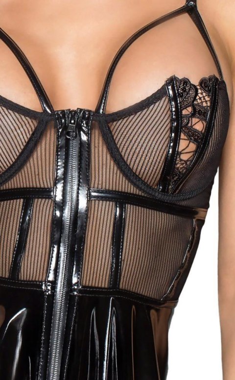 Vinyl Mini Dress S Noir