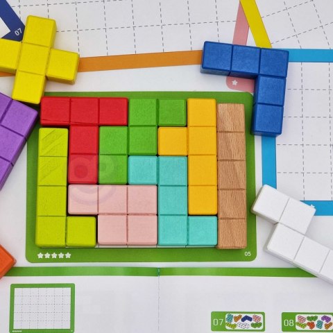 Tooky Toy Układanka Klocki Tetris 10 Poziomów Trudności 22 el. Tooky Toy