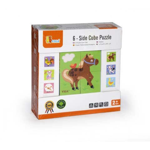 VIGA Drewniana Układanka Puzzle Farma 4 klocki Viga Toys VIGA Drewniana Układanka Puzzle Farma 4 klocki Viga Toys
