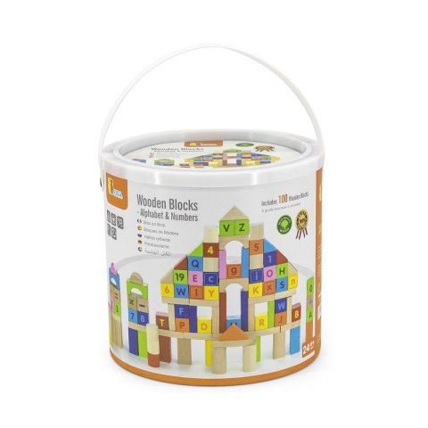 VIGA Klocki Drewniane Edukacyjne 100 elem. Cyferki Literki Viga Toys VIGA Klocki Drewniane Edukacyjne 100 elem. Cyferki Literki Viga Toys