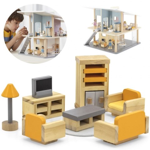 VIGA PolarB Zestaw Mebelków do Domku dla Lalek Salon Viga Toys VIGA PolarB Zestaw Mebelków do Domku dla Lalek Salon Viga Toys