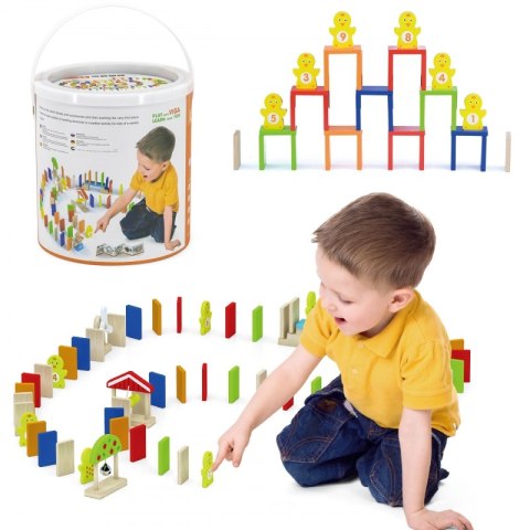 Viga Zestaw Drewniane Klocki Gra Domino Farma 116 Elementów Viga Toys Viga Zestaw Drewniane Klocki Gra Domino Farma 116 Elementów Viga Toys
