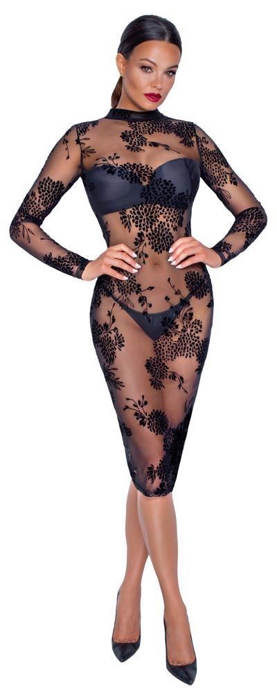 Dress Flock Print L Noir Dress Flock Print L Noir