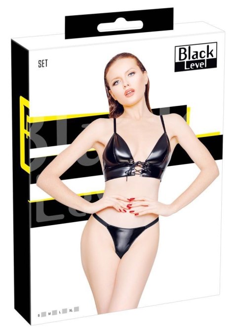 Vinyl Bra and String S Black Level