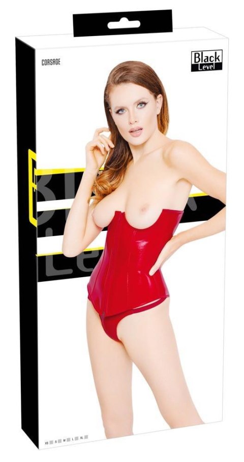 Vinyl Corset red L Black Level