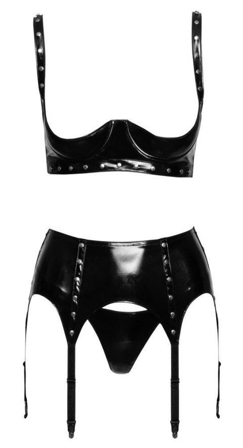 Vinyl Shelf Bra Set XL Black Level