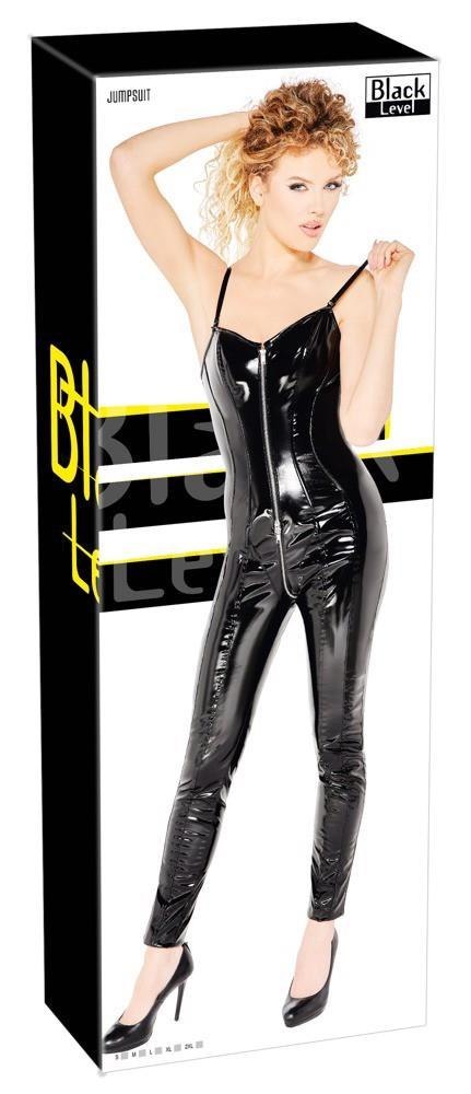 Vinyl Jumpsuit 3 Zip M Black Level