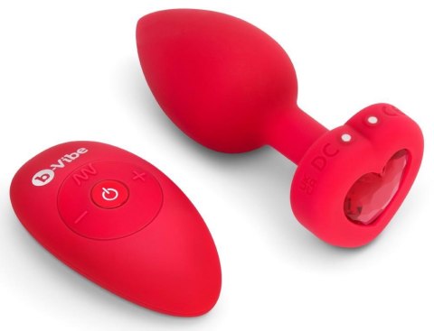 Vibrating Heart Plug M/L Red B-Vibe
