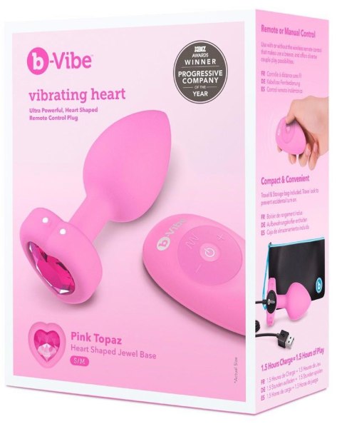Vibrating Heart Plug S/M Pink B-Vibe